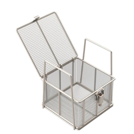 Anysizebasket Rectangular Wire Mesh Basket: 6Lx6Wx4H, 304 SS, 3/16 Rod Frame, Mesh: 4 x .063 TMT-060060040-Q04S